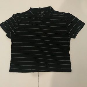 Striped Black and White Crop Top